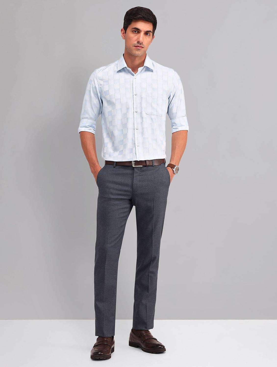 men checkered long sleeve regular fit formal shirt - 21998459 -  Standard Image - 5