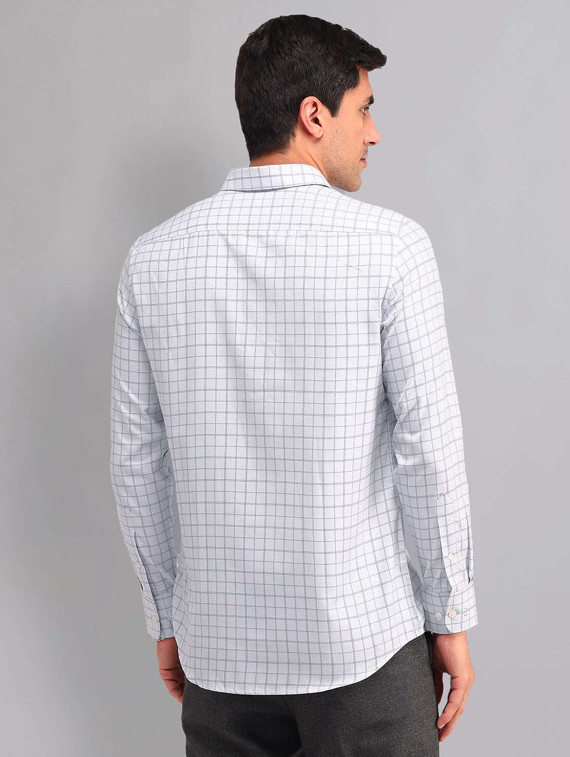 men checkered long sleeve regular fit formal shirt - 21998460 -  Standard Image - 3