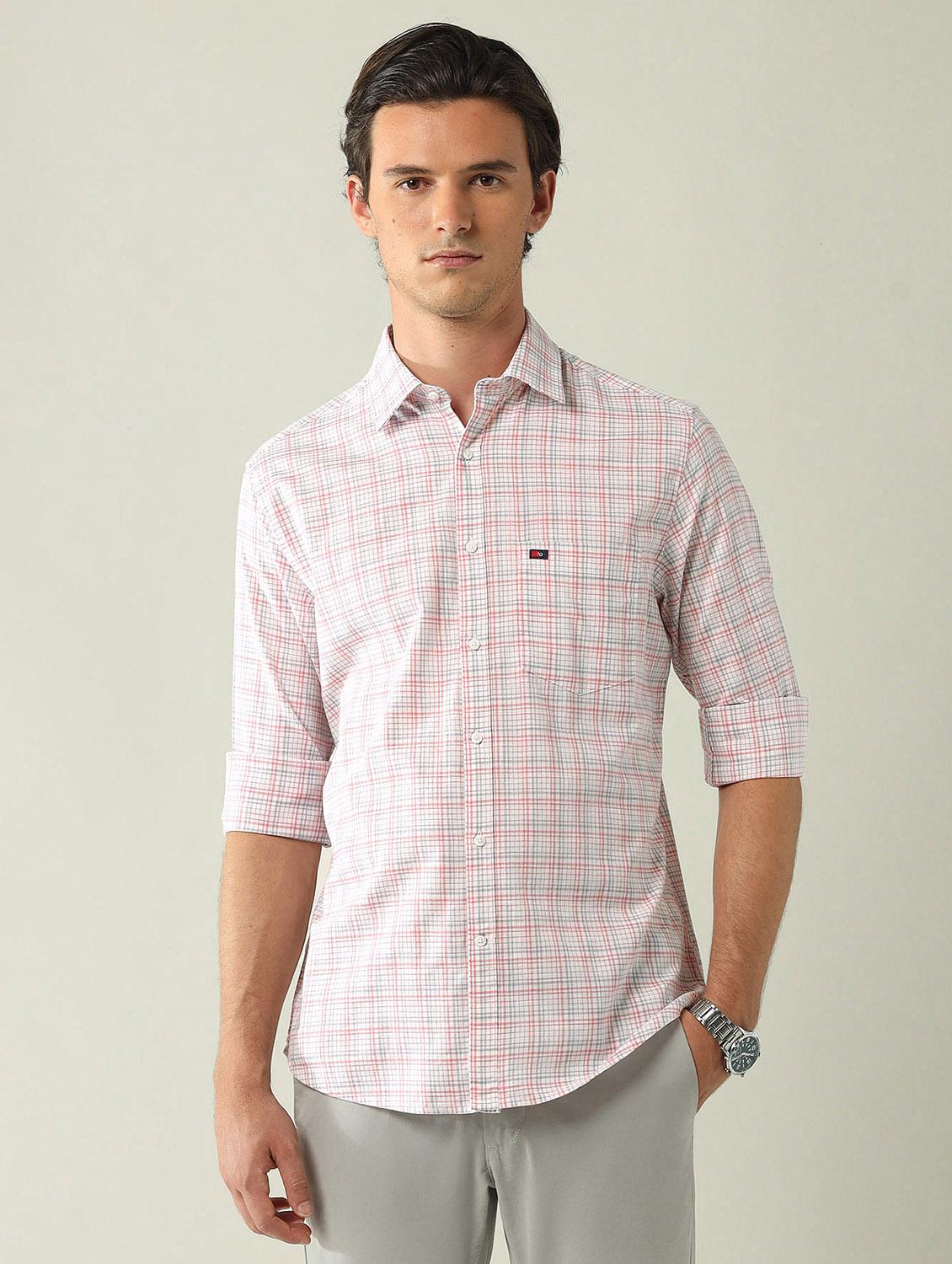 men checkered long sleeve regular fit casual shirt - 21998477 -  Zoom Image - 0