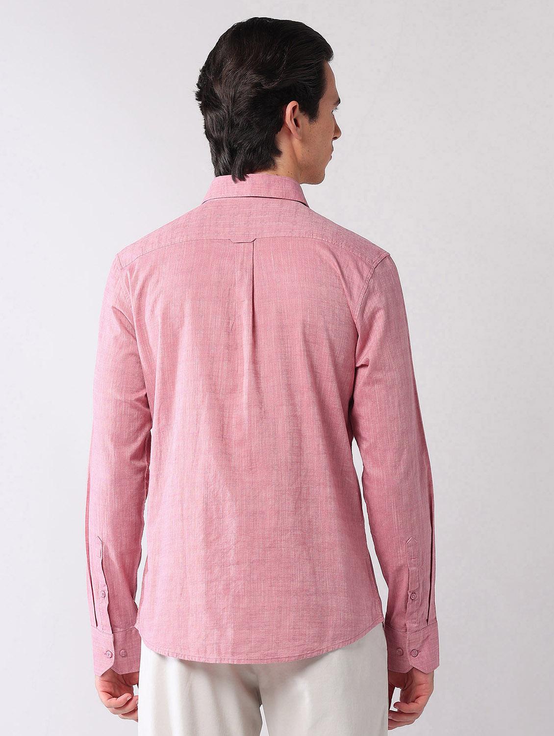 men solid long sleeve regular fit casual shirt - 21998479 - Standard Image - 3
