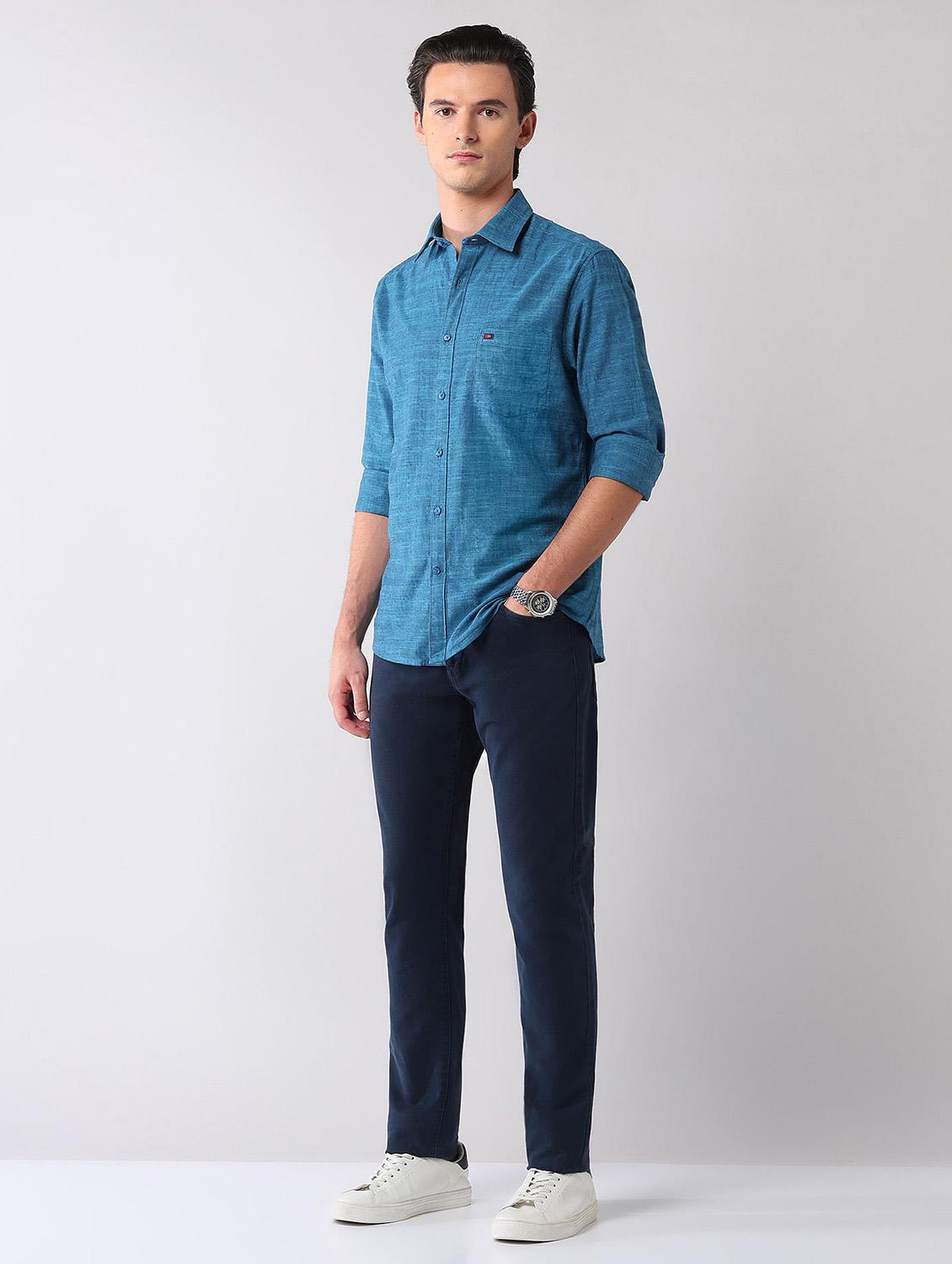 men solid long sleeve regular fit casual shirt - 21998480 - Standard Image - 5