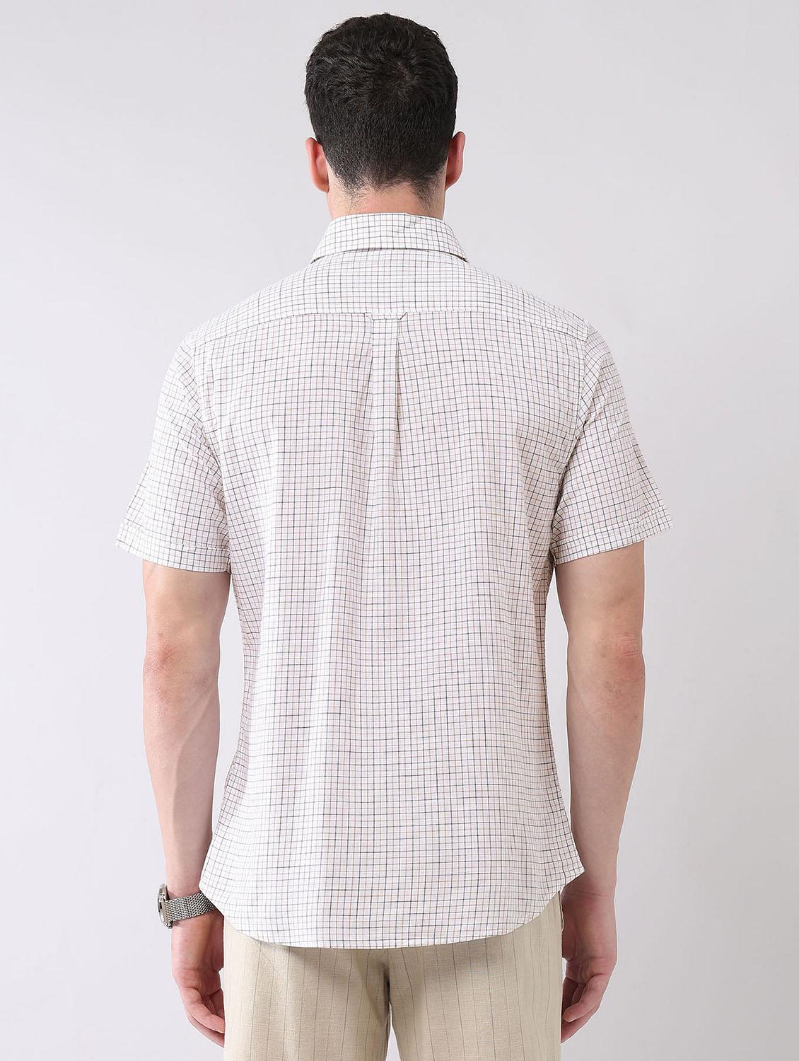 men checkered short sleeve regular fit casual shirt - 21998483 - Standard Image - 3