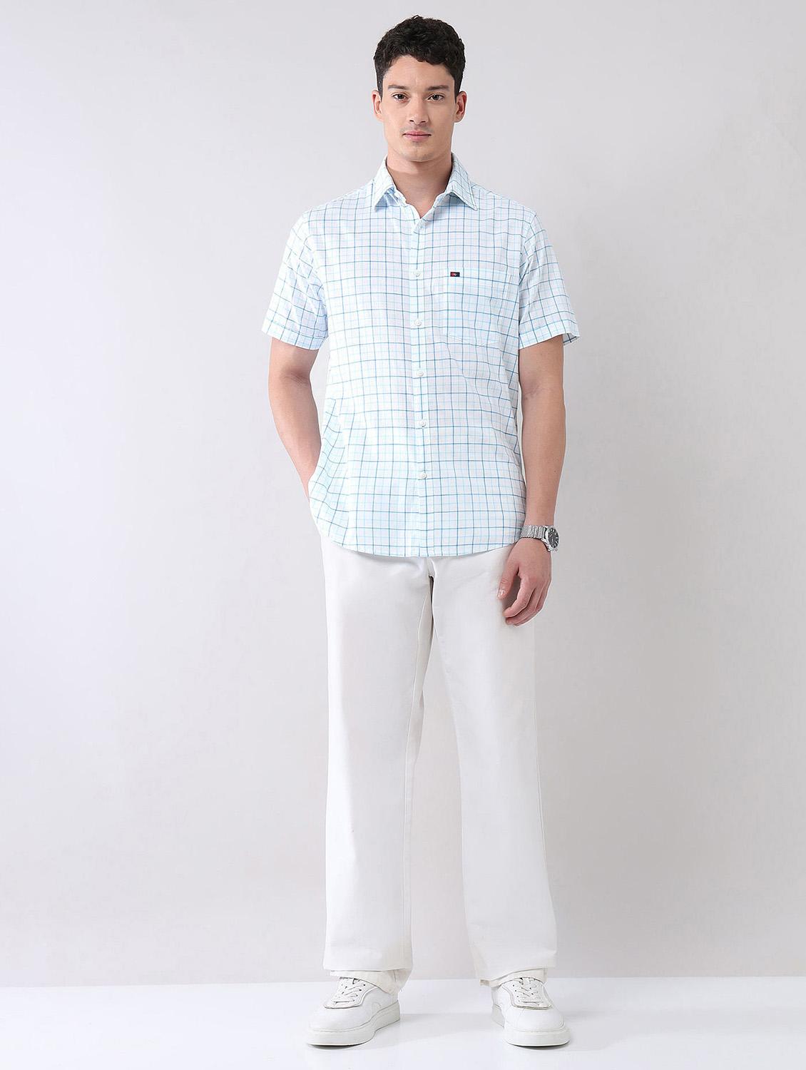 men checkered short sleeve regular fit casual shirt - 21998484 - Standard Image - 5