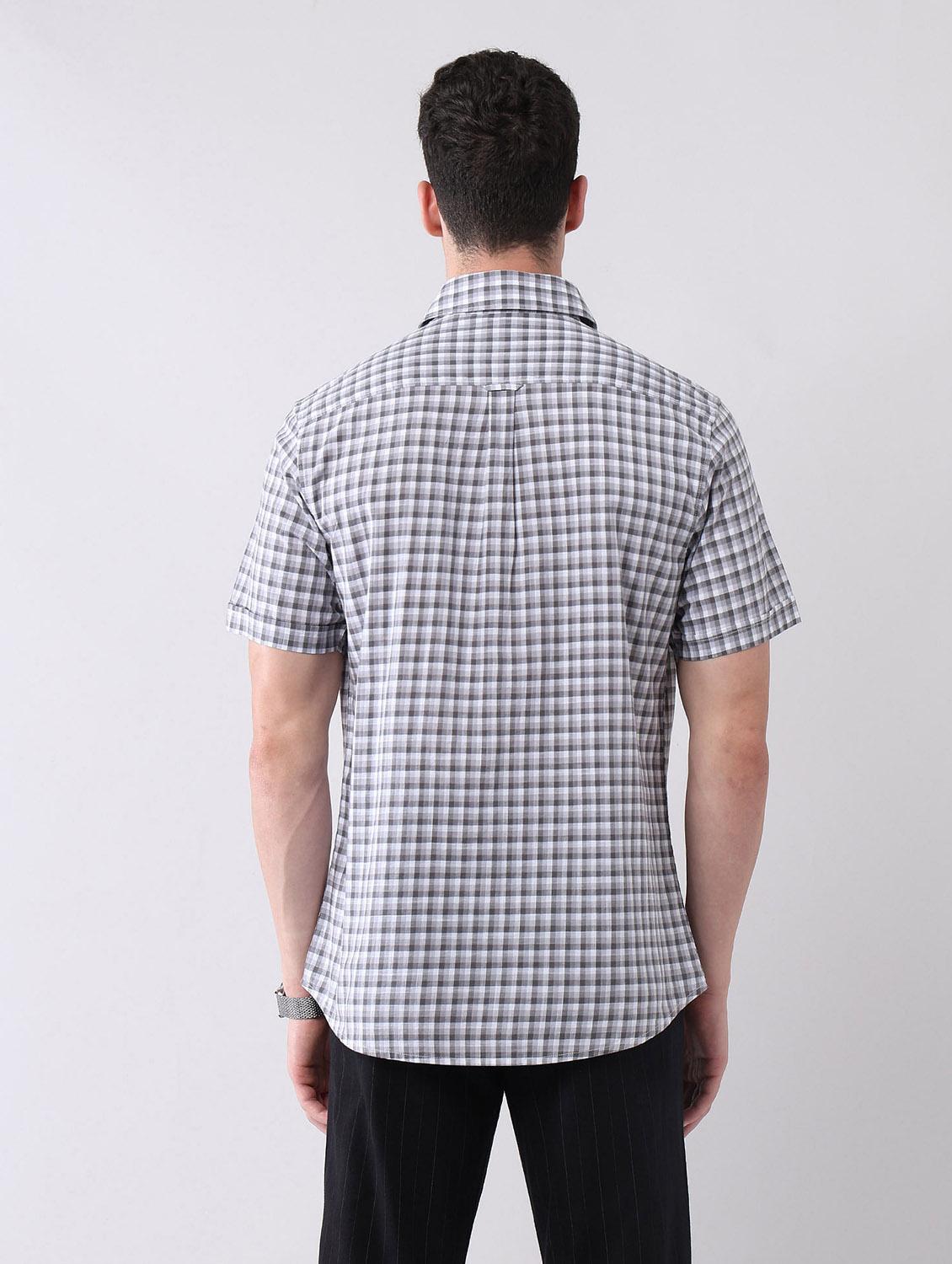 men checkered short sleeve regular fit casual shirt - 21998485 - Standard Image - 3