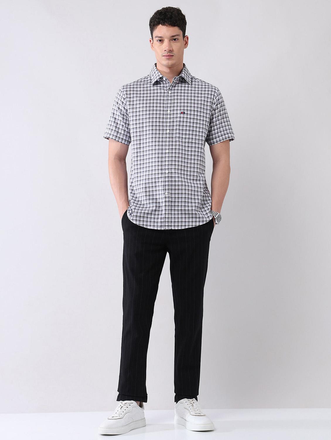 men checkered short sleeve regular fit casual shirt - 21998485 - Standard Image - 5