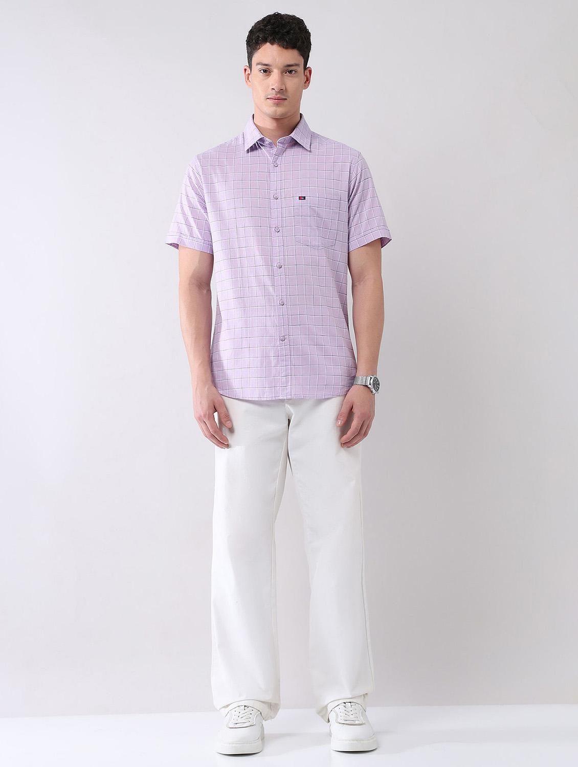 men checkered short sleeve regular fit casual shirt - 21998486 - Standard Image - 5
