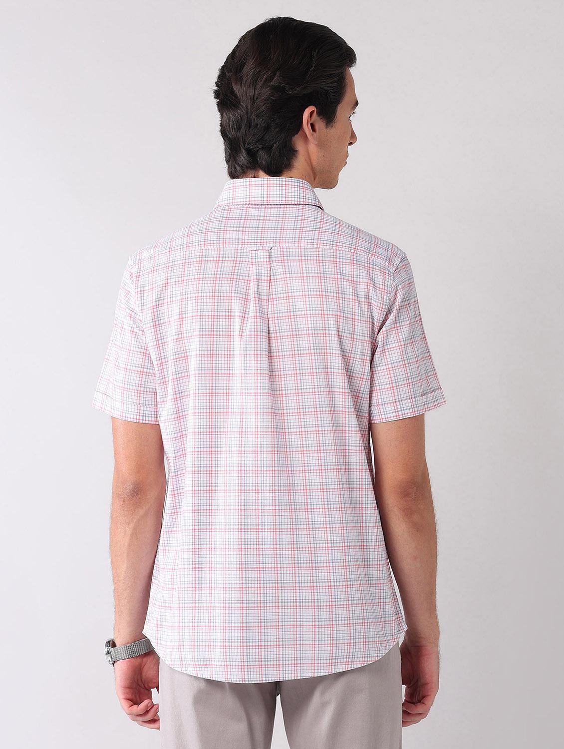 men checkered short sleeve regular fit casual shirt - 21998487 - Standard Image - 3
