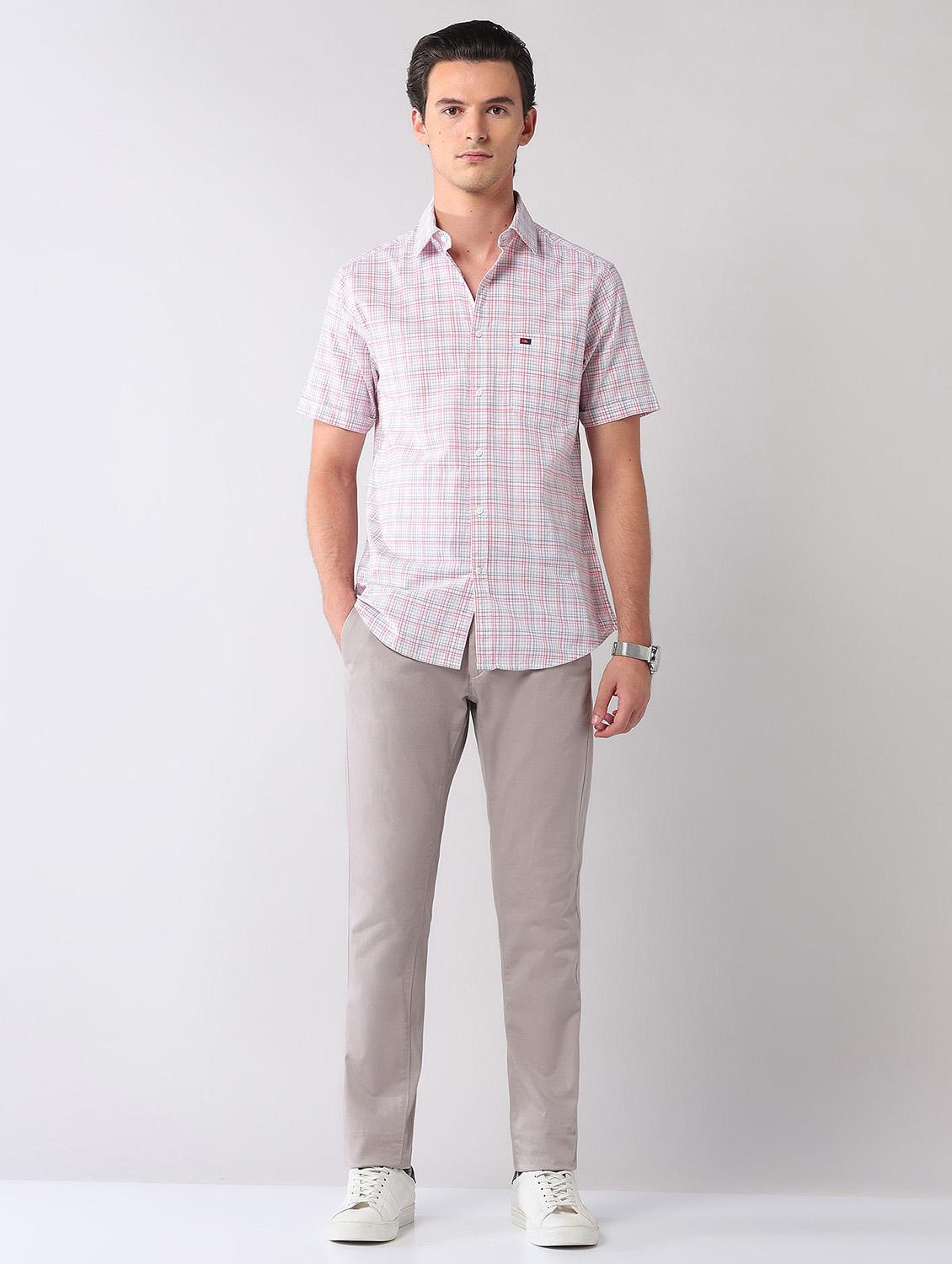 men checkered short sleeve regular fit casual shirt - 21998487 - Standard Image - 5
