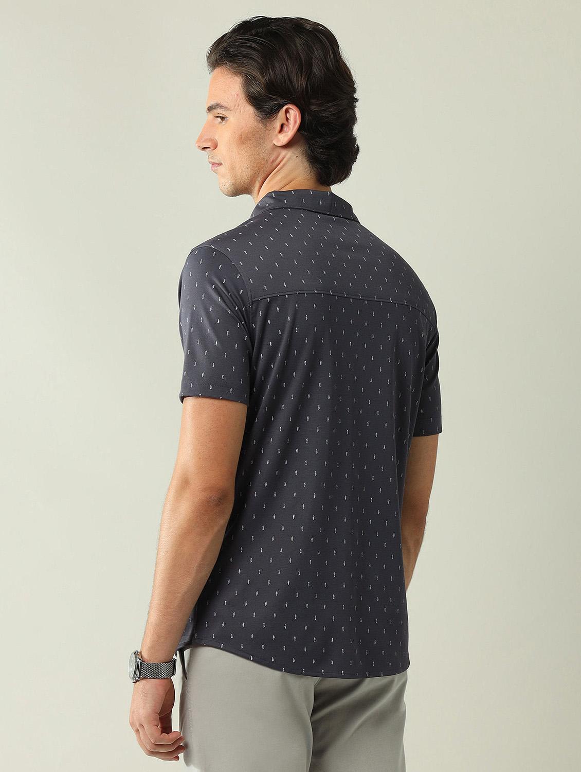 men printed short sleeve regular fit casual shirt - 21998491 - Standard Image - 3