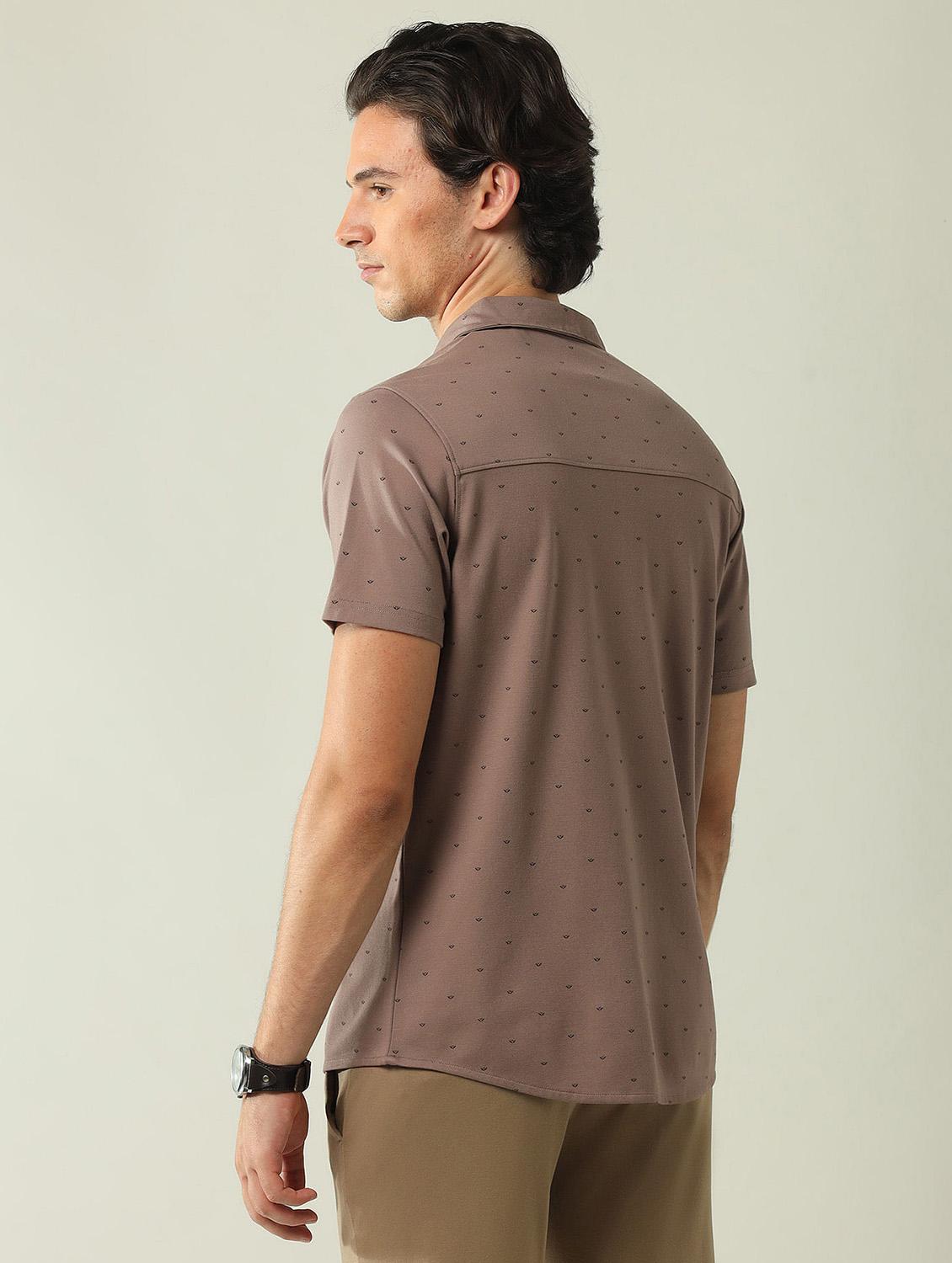 men printed short sleeve regular fit casual shirt - 21998492 - Standard Image - 3
