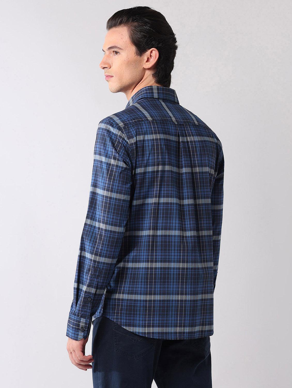 men checkered long sleeve regular fit casual shirt - 21998495 - Standard Image - 3