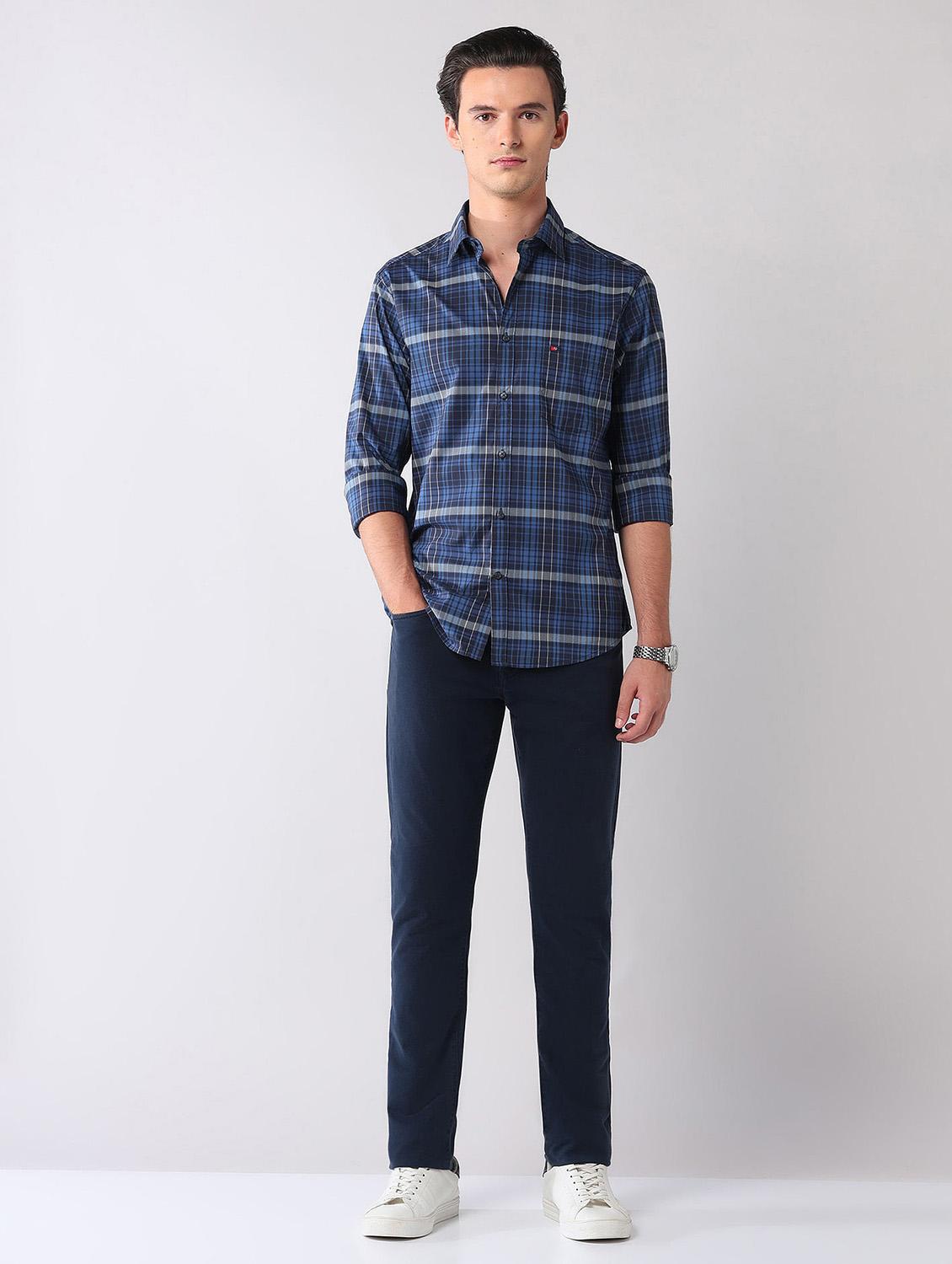 men checkered long sleeve regular fit casual shirt - 21998495 - Standard Image - 5