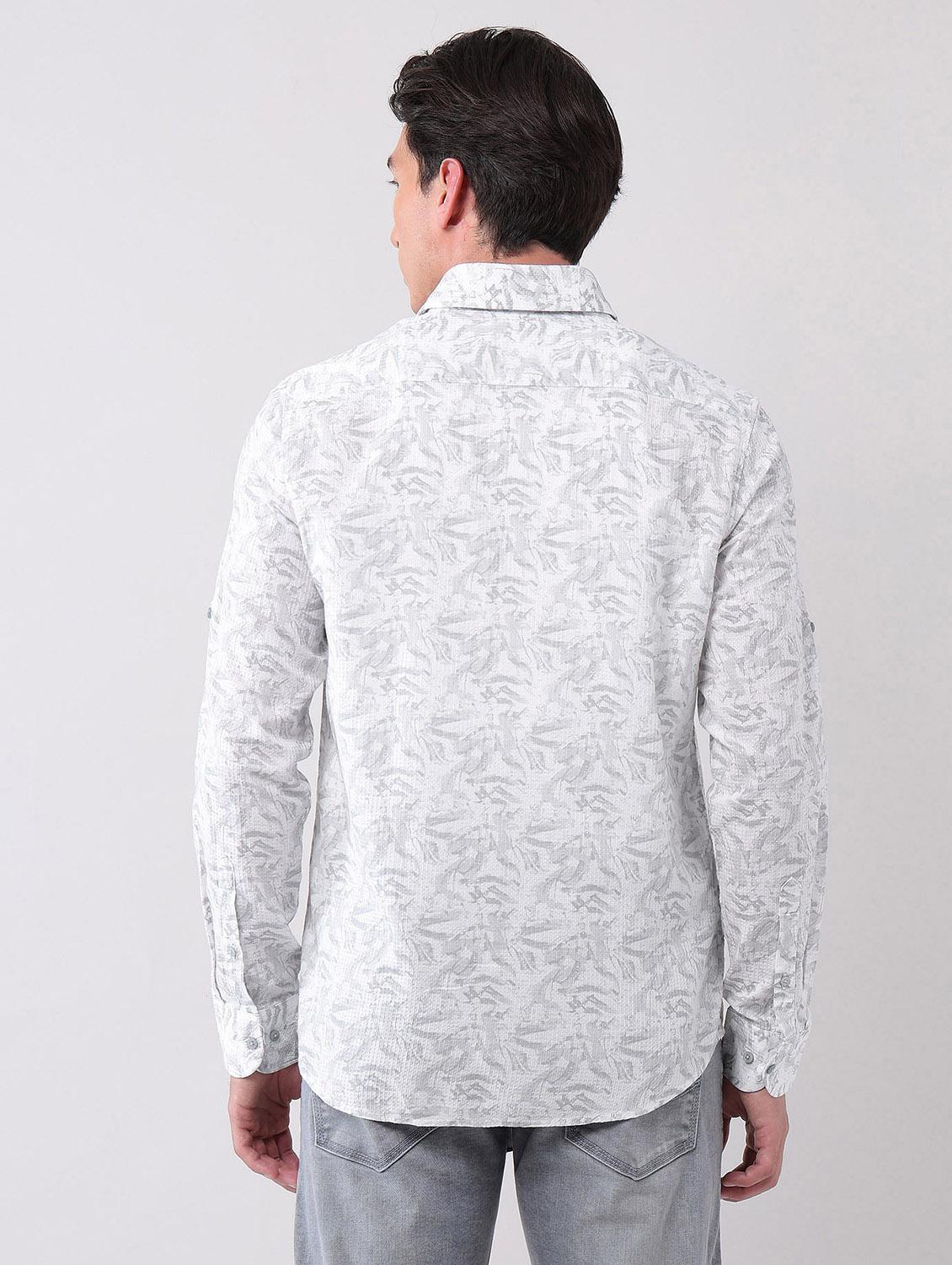 men printed long sleeve regular fit casual shirt - 21998496 - Standard Image - 3
