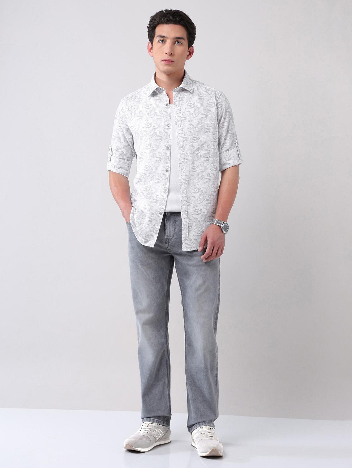 men printed long sleeve regular fit casual shirt - 21998496 - Standard Image - 5