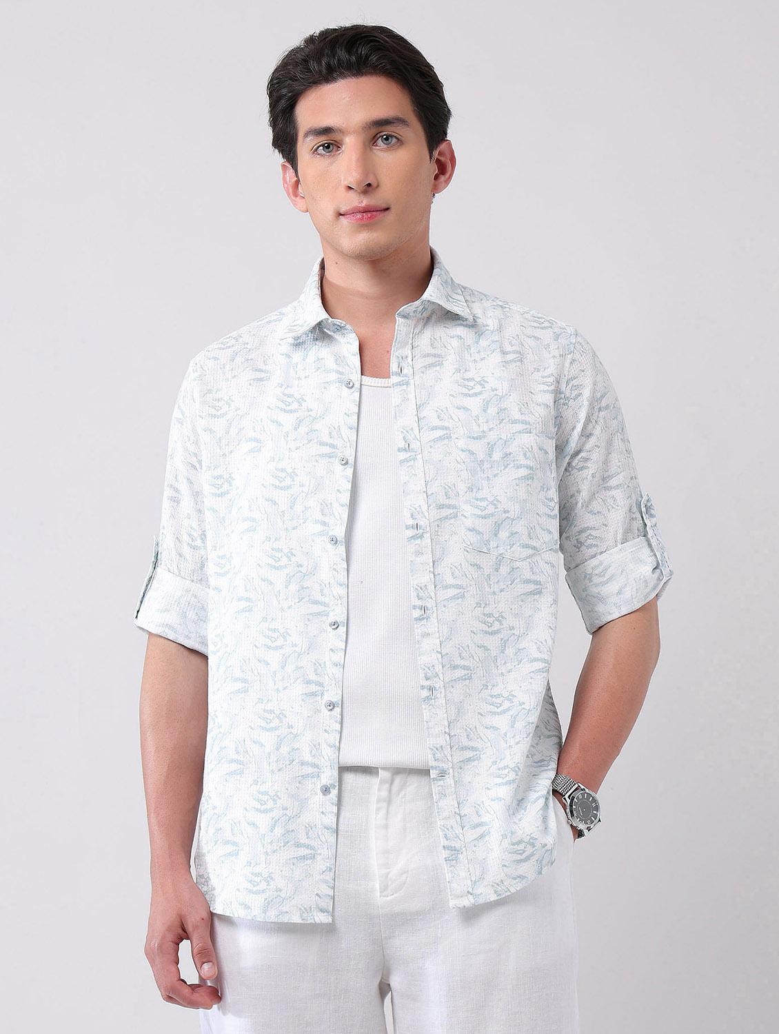 men printed long sleeve regular fit casual shirt - 21998497 -  Zoom Image - 0
