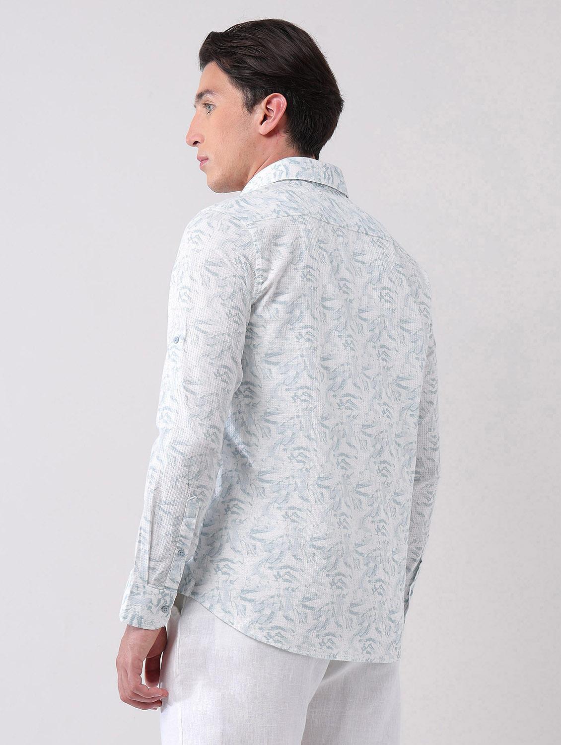 men printed long sleeve regular fit casual shirt - 21998497 - Standard Image - 3