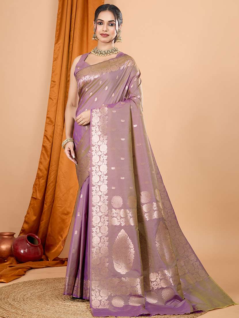 women self design banarasi saree with blouse