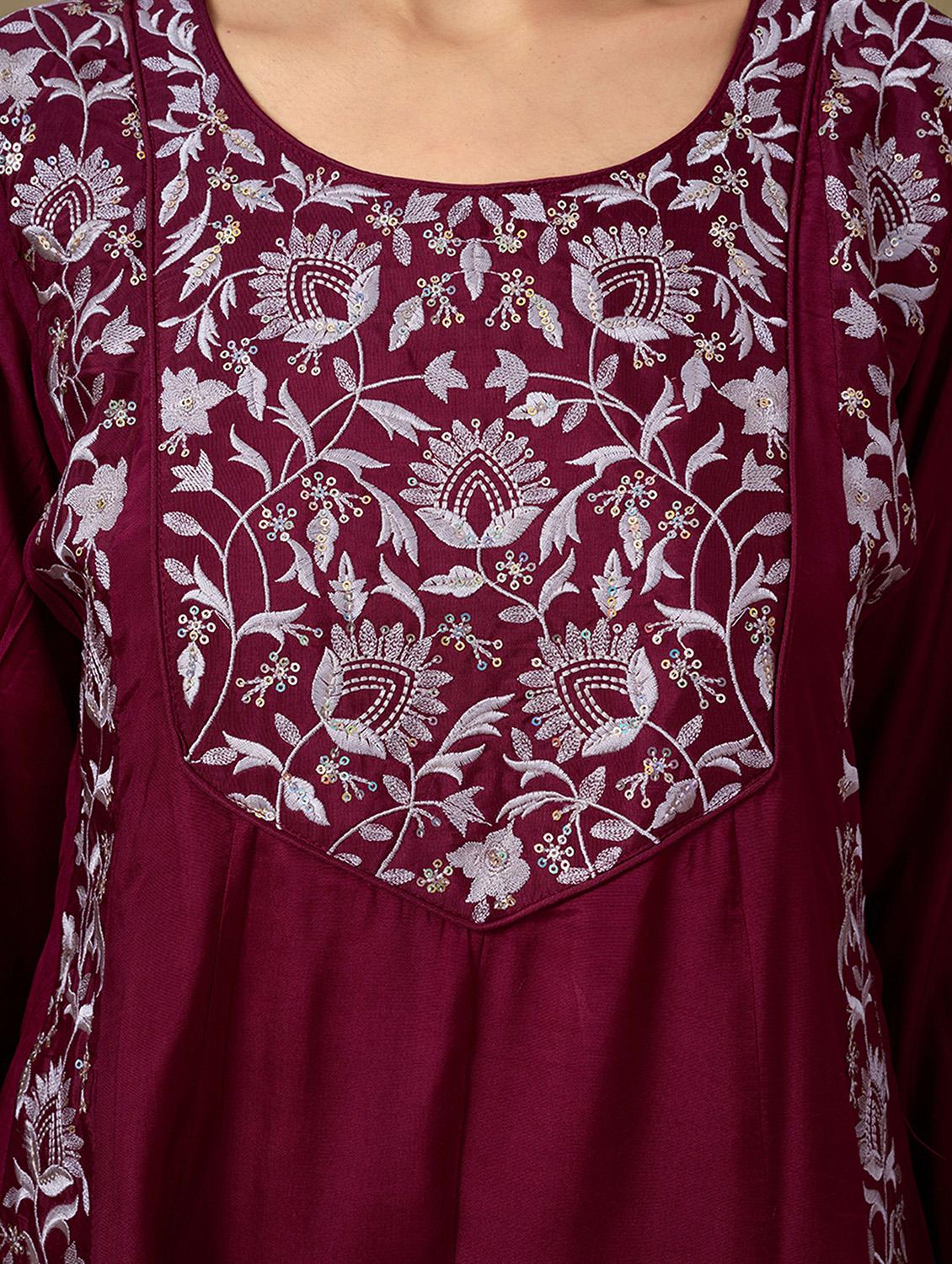 women floral three quarter sleeve kurta pant with dupatta set - 21998541 - Standard Image - 5