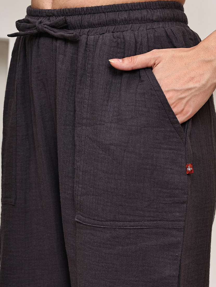 women solid mid rise loungewear pajama - 21998608 -  Standard Image - 5