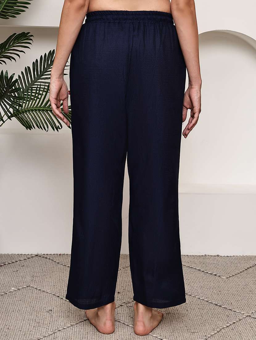 women solid mid rise loungewear pajama - 21998611 -  Standard Image - 3