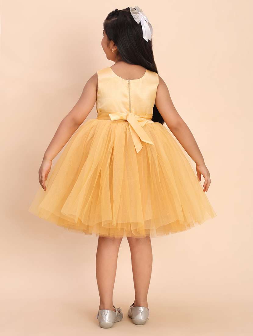 girls self designed round neck sleeveless frock - 21998661 -  Standard Image - 3