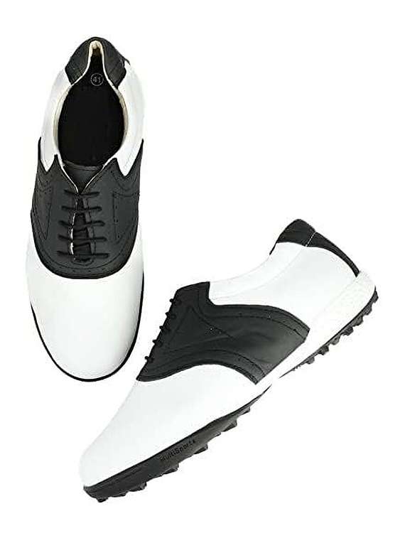 hitcaro men's premium leather lace - up professional golf shoes