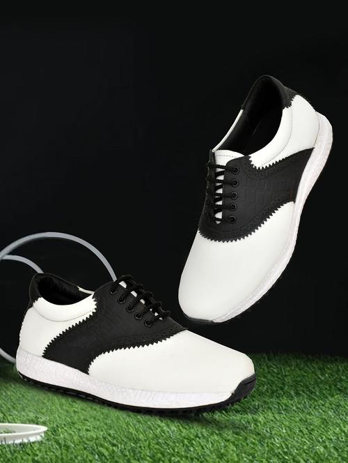 hitcaro men's premium leather lace - up professional golf shoes - 21998676 -  Standard Image - 0