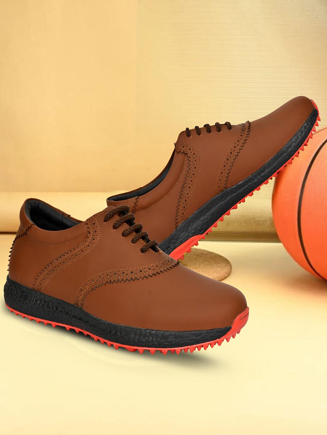 hitcaro men's premium leather lace - up professional golf shoes - 21998677 -  Zoom Image - 0