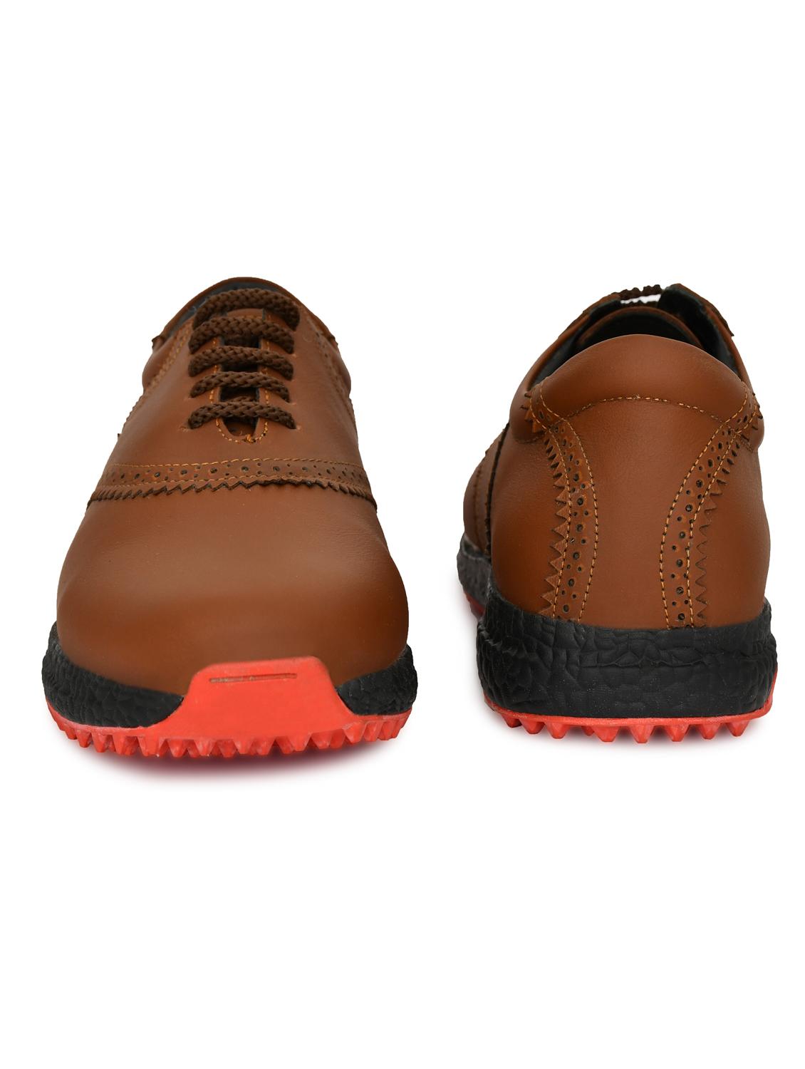 hitcaro men's premium leather lace - up professional golf shoes - 21998677 - Standard Image - 3