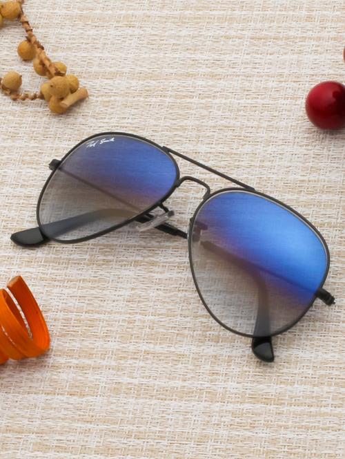 ted smith unisex aviator sunglasses with uv protected blue graded lens color - 21998684 - Standard Image - 0