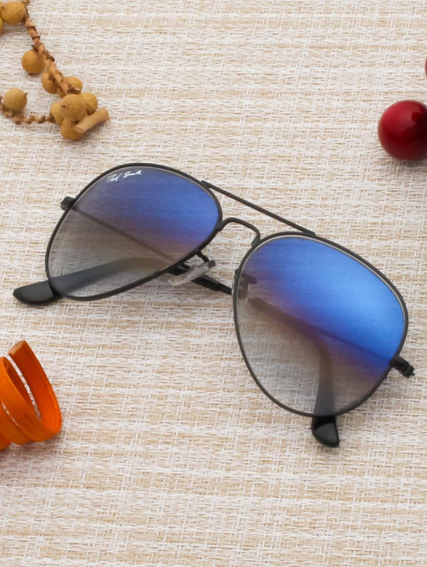 ted smith unisex aviator sunglasses with uv protected blue graded lens color - 21998684 - Zoom Image - 0