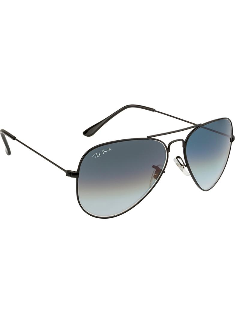 ted smith unisex aviator sunglasses with uv protected blue graded lens color - 21998684 - Standard Image - 3