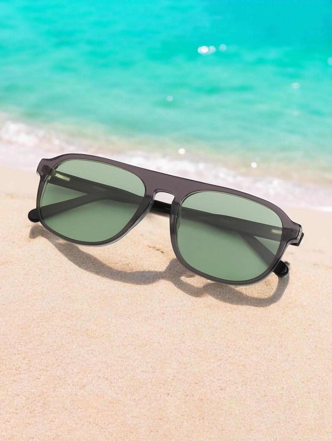 ted smith unisex aviator acetate sunglasses with polarised and uv protected lens - 21998689 - Zoom Image - 0