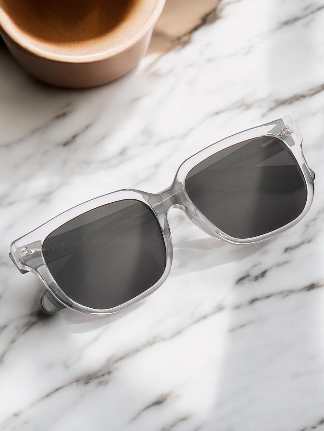 ted smith unisex rectangle  acetate sunglasses with polarised and uv protected lens - 21998690 -  Zoom Image - 0