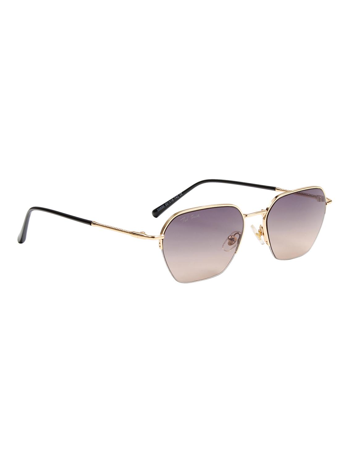 ted smith unisex aesthetic gold-multi square half-rim sunglasses with uv protected lens - 21998718 - Standard Image - 3