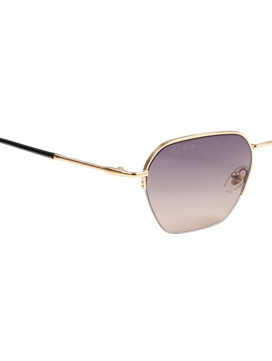 ted smith unisex aesthetic gold-multi square half-rim sunglasses with uv protected lens - 21998718 - Standard Image - 5