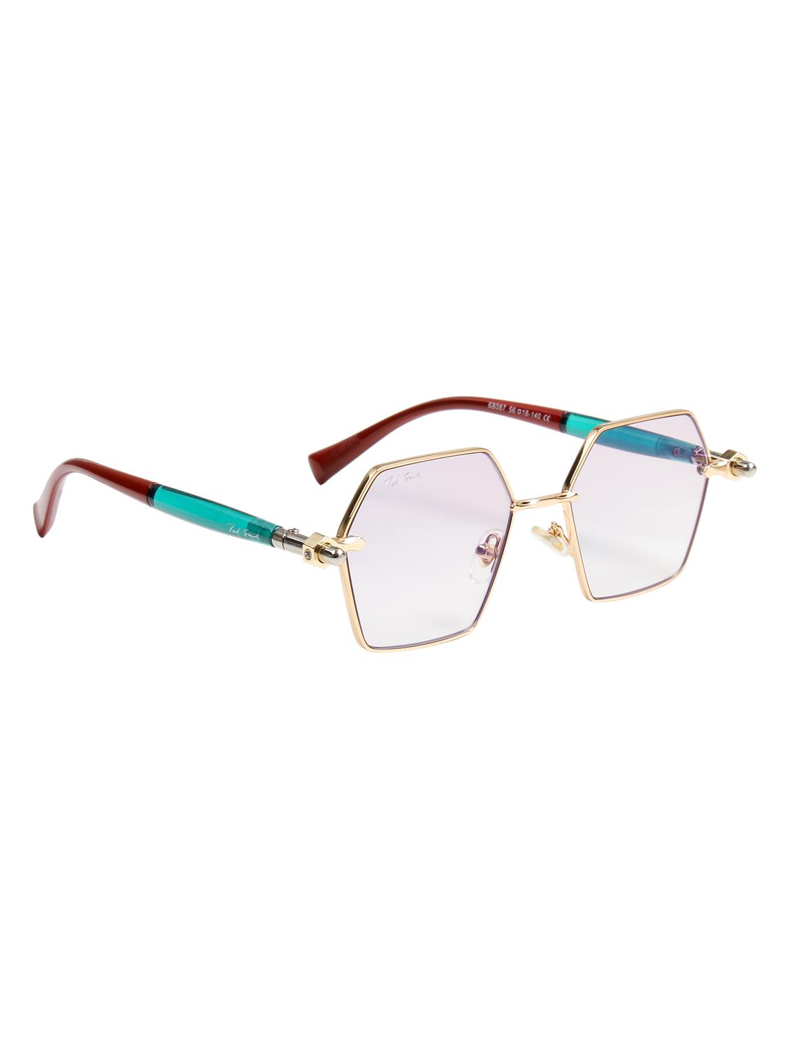 ted smith unisex aesthetic-bold gold hexagon sunglasses with uv protected lens - 21998721 - Standard Image - 3