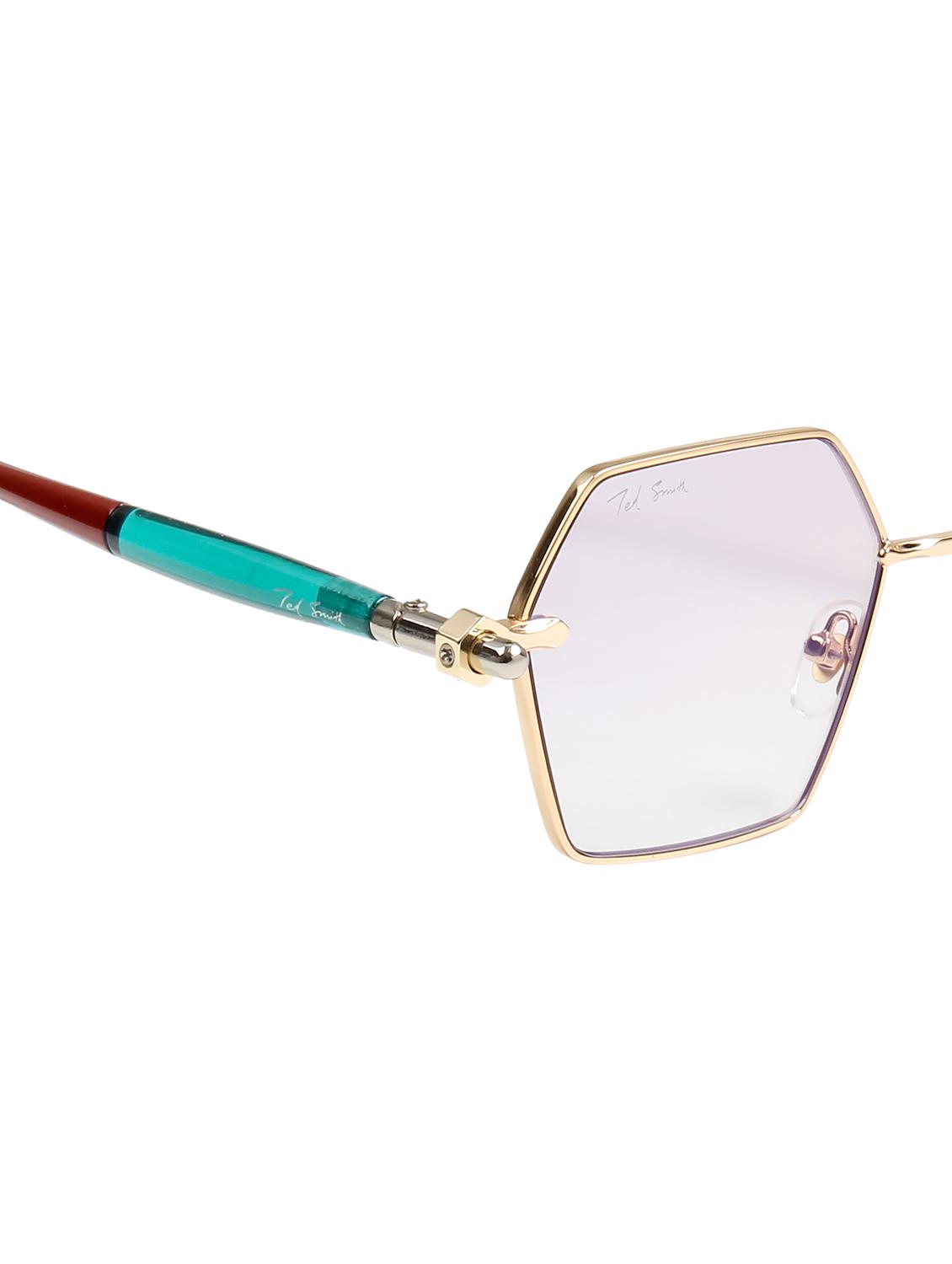 ted smith unisex aesthetic-bold gold hexagon sunglasses with uv protected lens - 21998721 - Standard Image - 5