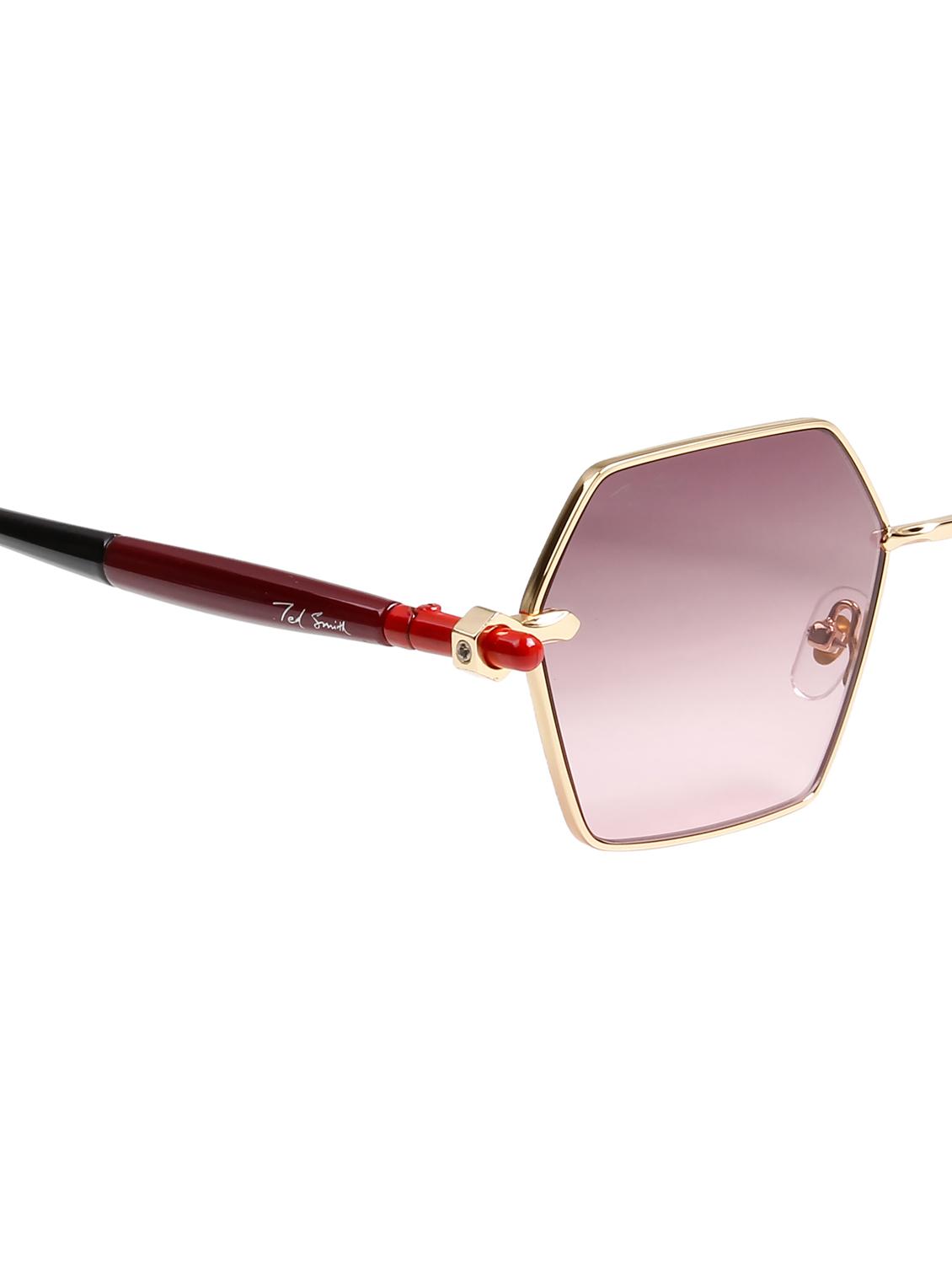 ted smith unisex aesthetic-bold gold-pink hexagon sunglasses with uv protected lens - 21998722 - Standard Image - 5