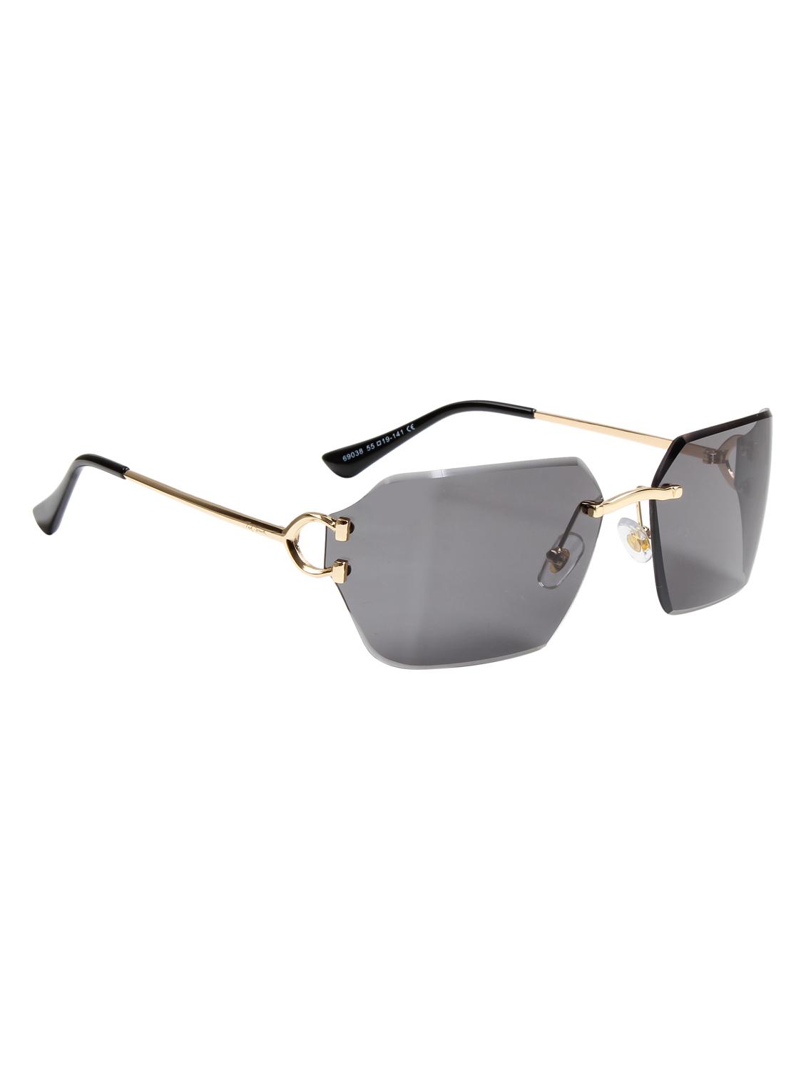 ted smith unisex aesthetic-brat gold-black rimless sunglasses with uv protected lens - 21998723 - Standard Image - 3