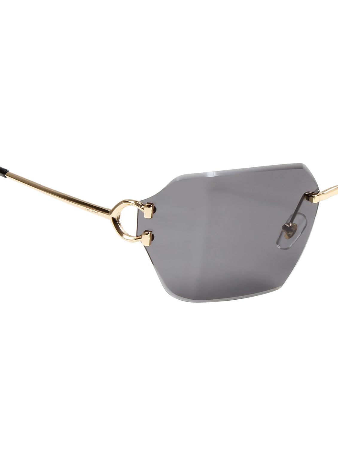 ted smith unisex aesthetic-brat gold-black rimless sunglasses with uv protected lens - 21998723 - Standard Image - 5