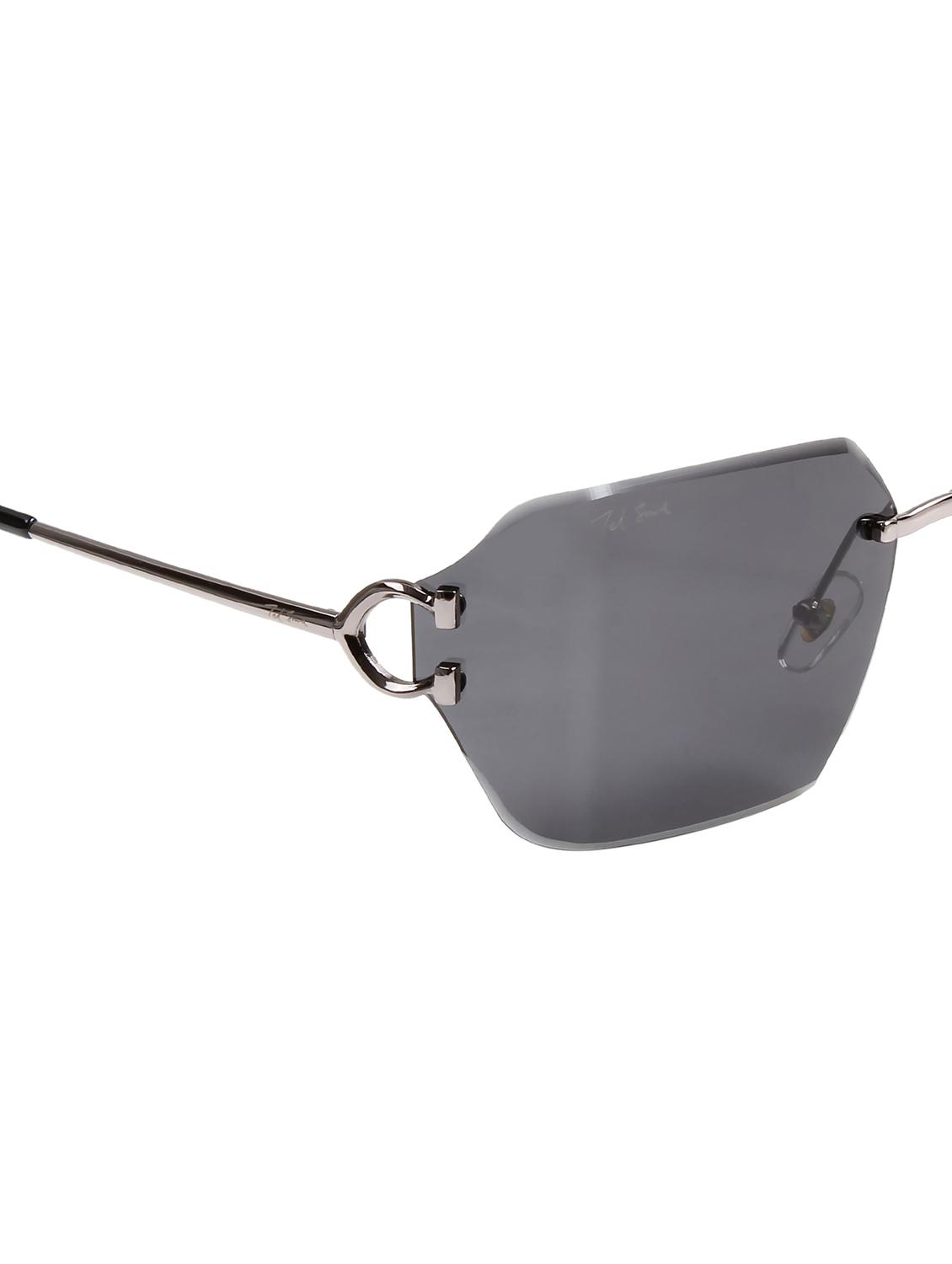 ted smith unisex aesthetic-brat silver-black rimless sunglasses with uv protected lens - 21998724 - Standard Image - 5