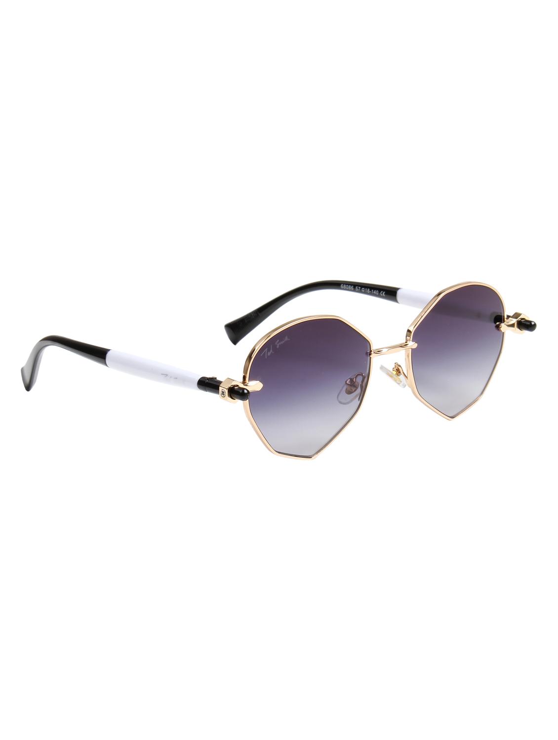 ted smith unisex aesthetic-bold gold-purple oval sunglasses with uv protected lens - 21998729 - Standard Image - 3