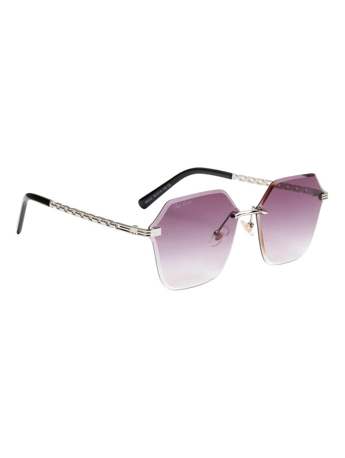 ted smith unisex aesthetic-bold silver-purple rimless sunglasses with uv protected lens - 21998733 - Standard Image - 3