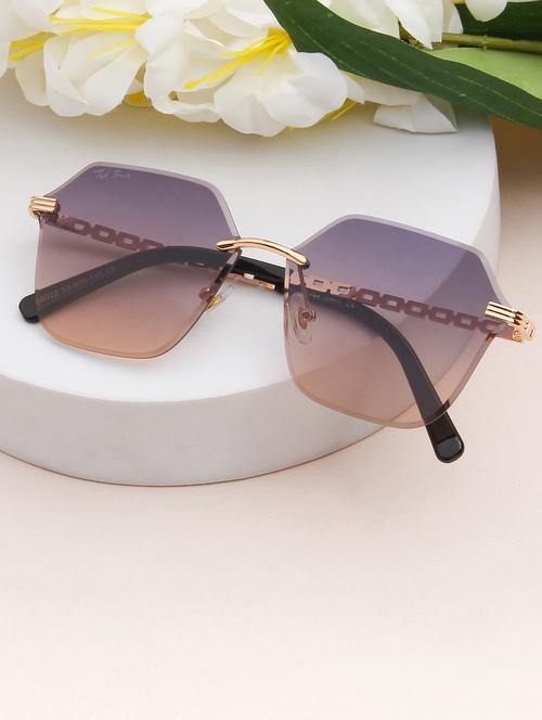 ted smith unisex aesthetic-bold multi color rimless sunglasses with uv protected lens - 21998735 -  Standard Image - 0