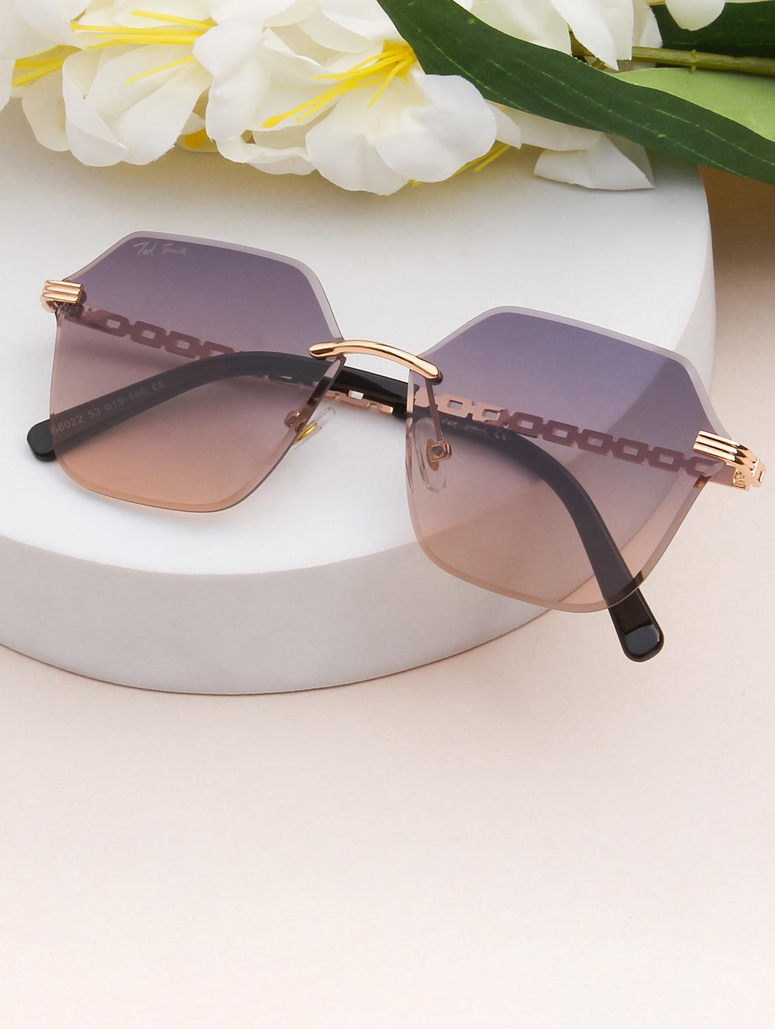 ted smith unisex aesthetic-bold multi color rimless sunglasses with uv protected lens - 21998735 -  Zoom Image - 0