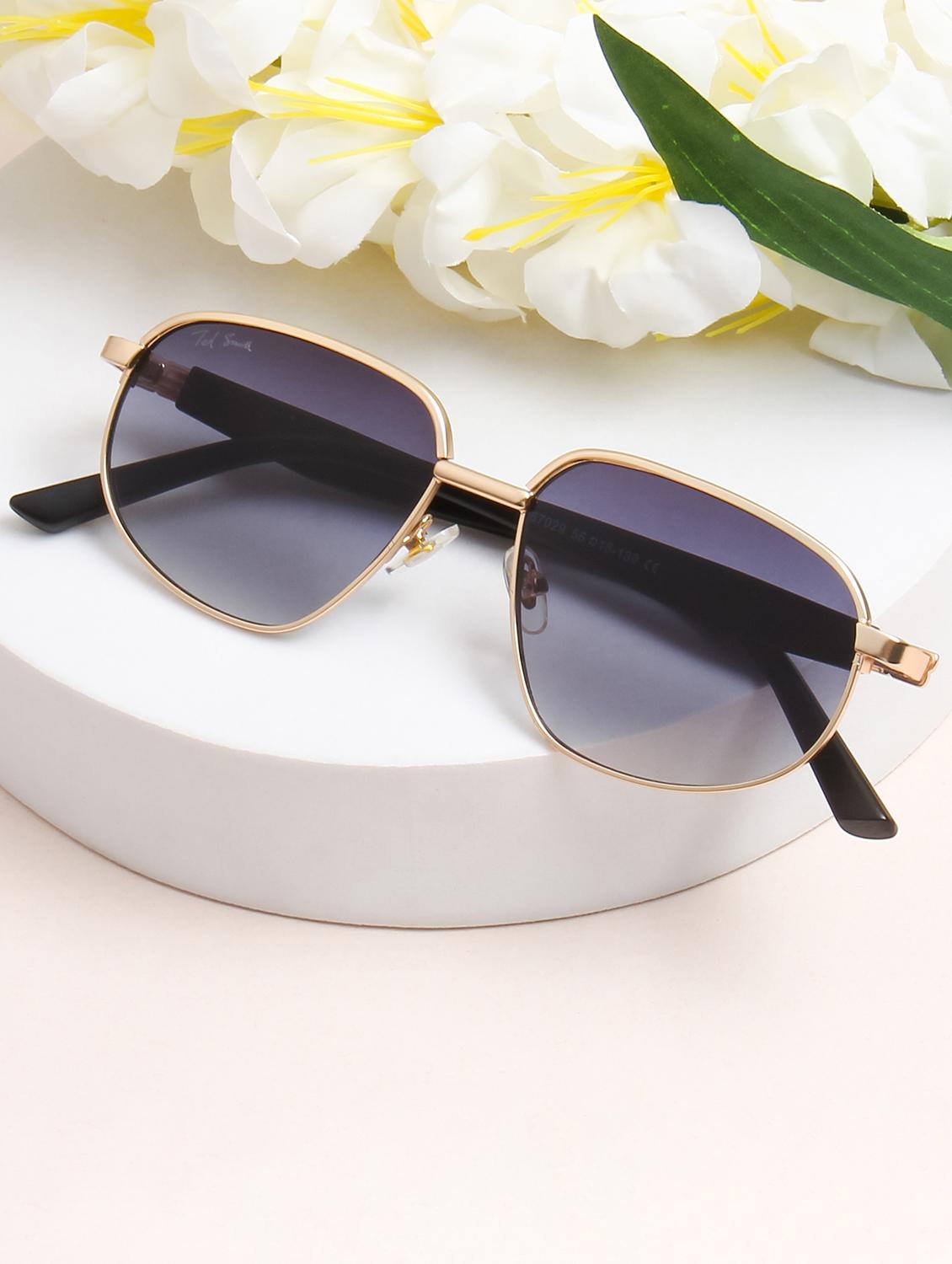 ted smith unisex aesthetic-bold gold-purple aviator sunglasses with uv protected lens - 21998736 -  Zoom Image - 0
