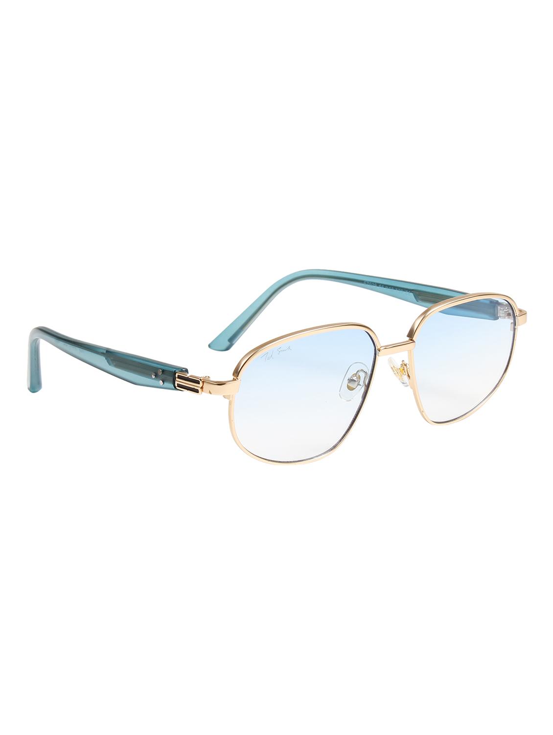 ted smith unisex aesthetic-bold gold-blue aviator sunglasses with uv protected lens - 21998738 - Standard Image - 3