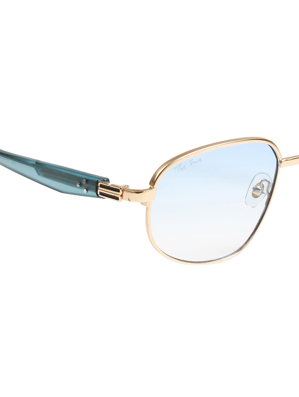 ted smith unisex aesthetic-bold gold-blue aviator sunglasses with uv protected lens - 21998738 - Standard Image - 5