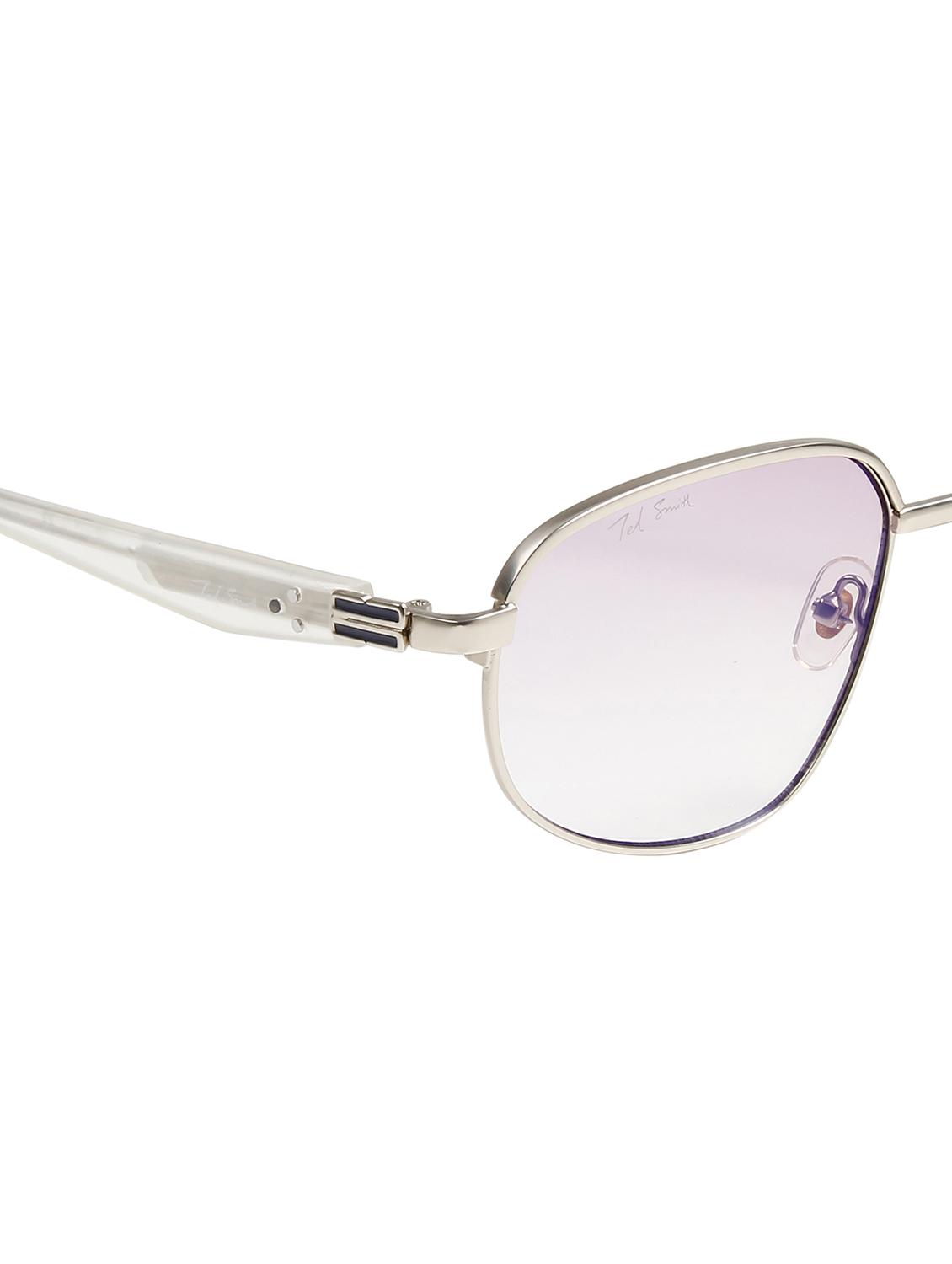 ted smith unisex aesthetic-bold silver aviator sunglasses with uv protected lens - 21998739 - Standard Image - 5